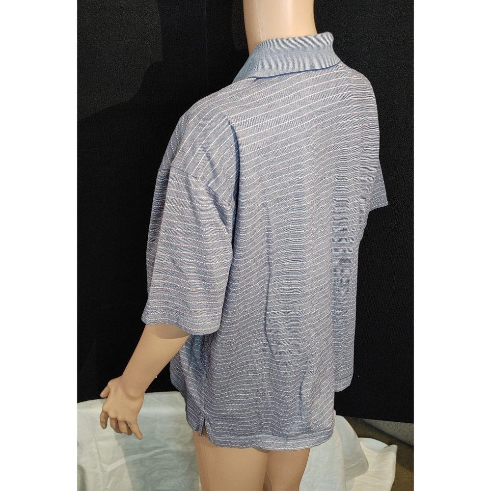 Daniel Cresmieux Signature Collection Double Mercerized Blue Cotton Polo - Picture 3 of 4